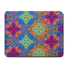 Colorful Floral Ornament, Floral Patterns Small Mousepad by nateshop