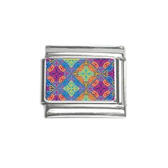 Colorful Floral Ornament, Floral Patterns Italian Charm (9mm) by nateshop