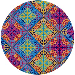 Colorful Floral Ornament, Floral Patterns Uv Print Round Tile Coaster