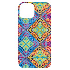 Colorful Floral Ornament, Floral Patterns Iphone 14 Black Uv Print Case by nateshop