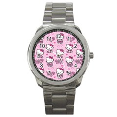 Cute Hello Kitty Collage, Cute Hello Kitty Sport Metal Watch by nateshop