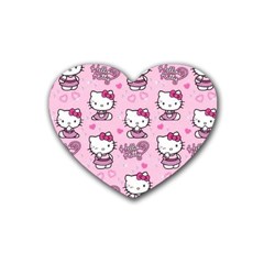 Cute Hello Kitty Collage, Cute Hello Kitty Rubber Coaster (heart) by nateshop