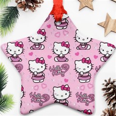 Cute Hello Kitty Collage, Cute Hello Kitty Star Ornament (two Sides) by nateshop