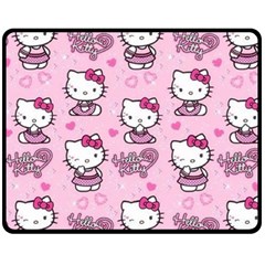 Cute Hello Kitty Collage, Cute Hello Kitty Fleece Blanket (medium) by nateshop