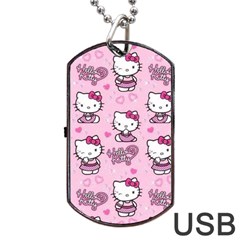 Cute Hello Kitty Collage, Cute Hello Kitty Dog Tag Usb Flash (one Side) by nateshop