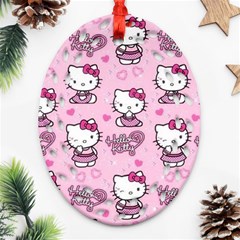 Cute Hello Kitty Collage, Cute Hello Kitty Oval Filigree Ornament (two Sides) by nateshop