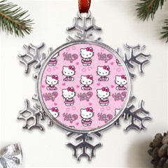 Cute Hello Kitty Collage, Cute Hello Kitty Metal Large Snowflake Ornament by nateshop