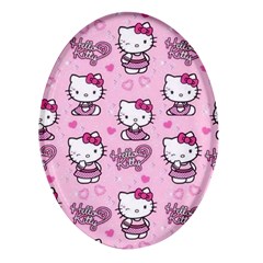 Cute Hello Kitty Collage, Cute Hello Kitty Oval Glass Fridge Magnet (4 Pack) by nateshop