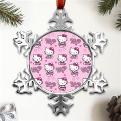 Cute Hello Kitty Collage, Cute Hello Kitty Metal Small Snowflake Ornament by nateshop