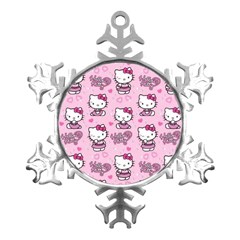 Cute Hello Kitty Collage, Cute Hello Kitty Metal Small Snowflake Ornament by nateshop