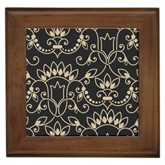 Decorative Ornament Texture, Retro Floral Texture, Vintage Texture, Gray Framed Tile