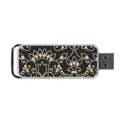 Decorative Ornament Texture, Retro Floral Texture, Vintage Texture, Gray Portable Usb Flash (one Side) by nateshop