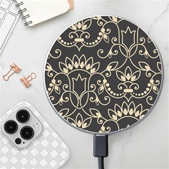 Decorative Ornament Texture, Retro Floral Texture, Vintage Texture, Gray Wireless Fast Charger(white) by nateshop