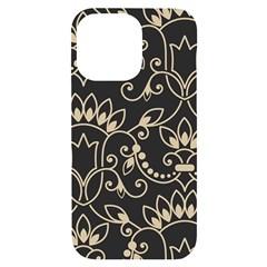 Decorative Ornament Texture, Retro Floral Texture, Vintage Texture, Gray Iphone 14 Pro Max Black Uv Print Case by nateshop