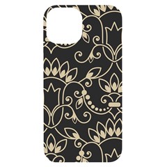 Decorative Ornament Texture, Retro Floral Texture, Vintage Texture, Gray Iphone 14 Black Uv Print Case by nateshop