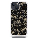 Decorative Ornament Texture, Retro Floral Texture, Vintage Texture, Gray iPhone 13 mini TPU UV Print Case Front