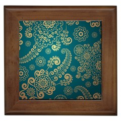 European Pattern, Blue, Desenho, Retro, Style Framed Tile