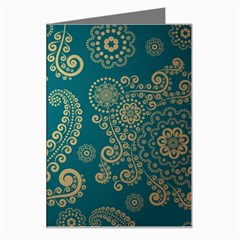 European Pattern, Blue, Desenho, Retro, Style Greeting Card