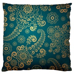 European Pattern, Blue, Desenho, Retro, Style Standard Premium Plush Fleece Cushion Case (one Side) by nateshop