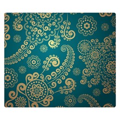 European Pattern, Blue, Desenho, Retro, Style Premium Plush Fleece Blanket (small) by nateshop