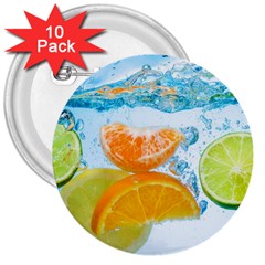 Fruits, Fruit, Lemon, Lime, Mandarin, Water, Orange 3  Buttons (10 Pack)  by nateshop