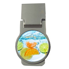 Fruits, Fruit, Lemon, Lime, Mandarin, Water, Orange Money Clips (round)  by nateshop