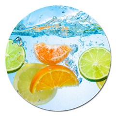 Fruits, Fruit, Lemon, Lime, Mandarin, Water, Orange Magnet 5  (round) by nateshop