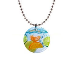 Fruits, Fruit, Lemon, Lime, Mandarin, Water, Orange 1  Button Necklace