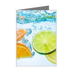 Fruits, Fruit, Lemon, Lime, Mandarin, Water, Orange Mini Greeting Card by nateshop