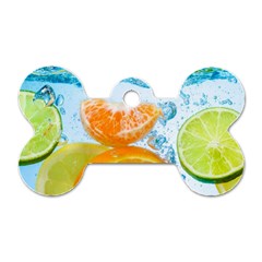 Fruits, Fruit, Lemon, Lime, Mandarin, Water, Orange Dog Tag Bone (one Side) by nateshop