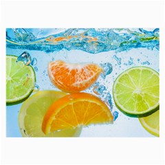 Fruits, Fruit, Lemon, Lime, Mandarin, Water, Orange Large Glasses Cloth by nateshop