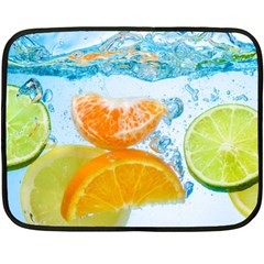 Fruits, Fruit, Lemon, Lime, Mandarin, Water, Orange Two Sides Fleece Blanket (mini) by nateshop