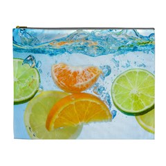 Fruits, Fruit, Lemon, Lime, Mandarin, Water, Orange Cosmetic Bag (xl) by nateshop