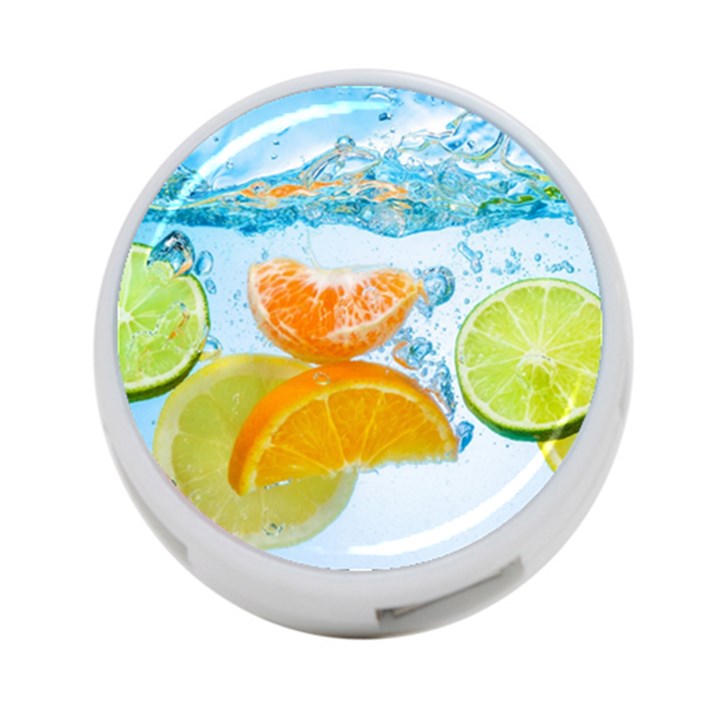 Fruits, Fruit, Lemon, Lime, Mandarin, Water, Orange 4-Port USB Hub (One Side)