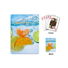 Fruits, Fruit, Lemon, Lime, Mandarin, Water, Orange Playing Cards Single Design (mini) by nateshop