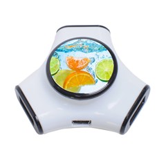 Fruits, Fruit, Lemon, Lime, Mandarin, Water, Orange 3-port Usb Hub by nateshop