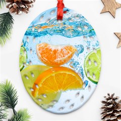 Fruits, Fruit, Lemon, Lime, Mandarin, Water, Orange Ornament (oval Filigree)