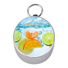 Fruits, Fruit, Lemon, Lime, Mandarin, Water, Orange Mini Silver Compasses by nateshop