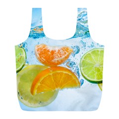 Fruits, Fruit, Lemon, Lime, Mandarin, Water, Orange Full Print Recycle Bag (l) by nateshop