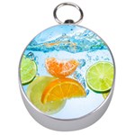 Fruits, Fruit, Lemon, Lime, Mandarin, Water, Orange Silver Compasses Front