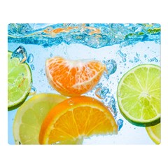 Fruits, Fruit, Lemon, Lime, Mandarin, Water, Orange Two Sides Premium Plush Fleece Blanket (large)