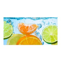 Fruits, Fruit, Lemon, Lime, Mandarin, Water, Orange Satin Wrap 35  X 70  by nateshop