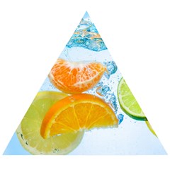 Fruits, Fruit, Lemon, Lime, Mandarin, Water, Orange Wooden Puzzle Triangle by nateshop