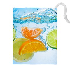 Fruits, Fruit, Lemon, Lime, Mandarin, Water, Orange Drawstring Pouch (5xl) by nateshop