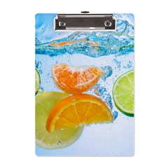 Fruits, Fruit, Lemon, Lime, Mandarin, Water, Orange A5 Acrylic Clipboard by nateshop