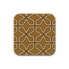 Gold Pattern Texture, Seamless Texture Rubber Square Coaster (4 Pack) by nateshop