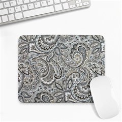 Gray Paisley Texture, Paisley Small Mousepad by nateshop