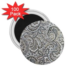 Gray Paisley Texture, Paisley 2 25  Magnets (100 Pack)  by nateshop