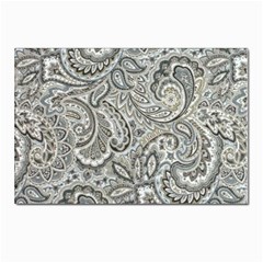 Gray Paisley Texture, Paisley Postcard 4 x 6  (pkg Of 10) by nateshop