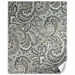 Gray Paisley Texture, Paisley Canvas 11  X 14  by nateshop